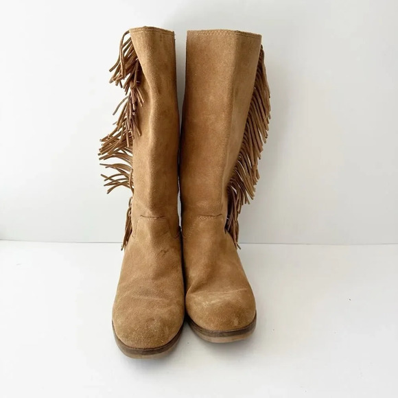 Lucky Brand Shoes - LUCKY BRAND Womens Size 6 Tan Brown Suede Side Fringe Western Boots